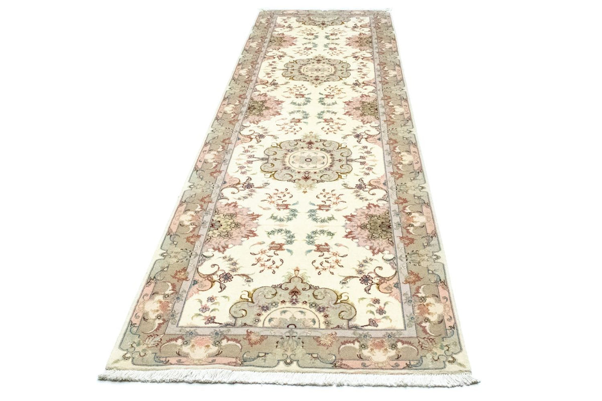 Løber Persisk tæppe - Tabriz - 337 x 90 cm - beige