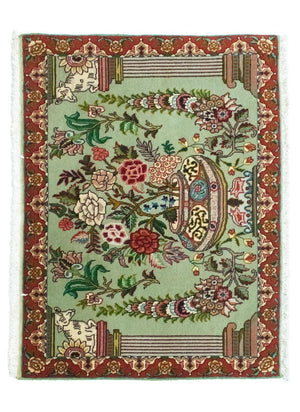 Persisk tæppe - Tabriz - Royal - 83 x 62 cm - grøn