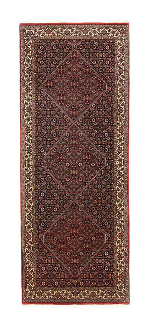 Løber Persisk tæppe - Bijar - 216 x 85 cm - mørkerød