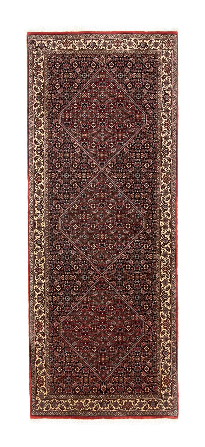 Løber Persisk tæppe - Bijar - 216 x 85 cm - mørkerød