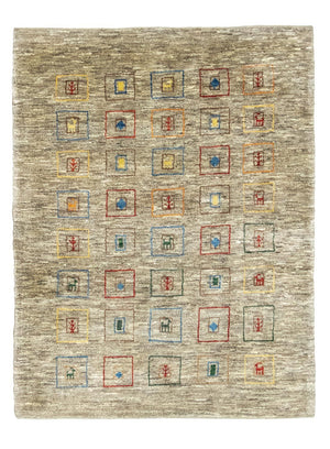 Gabbeh-tæppe - Persisk - 206 x 154 cm - flerfarvet