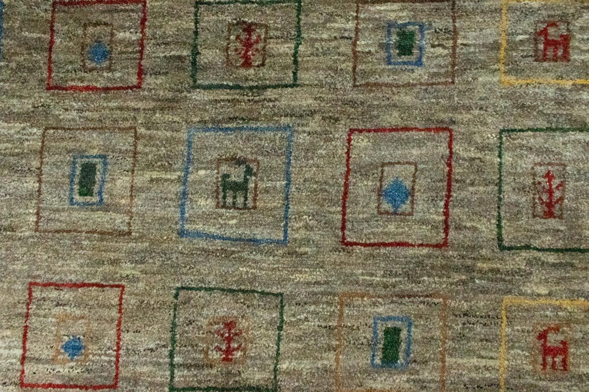 Gabbeh-tæppe - Persisk - 206 x 154 cm - flerfarvet