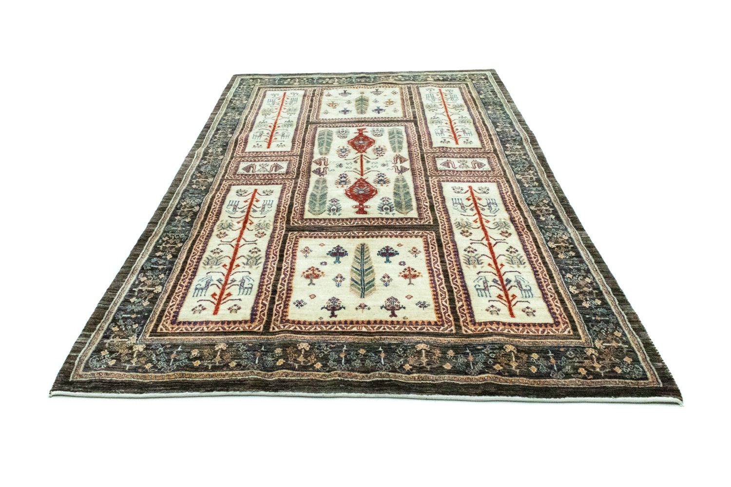 Gabbeh Tæppe - Loribaft Persisk - 251 x 162 cm - farvet
