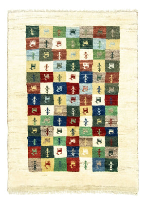 Gabbeh-tæppe - Persisk - 136 x 100 cm - farvet