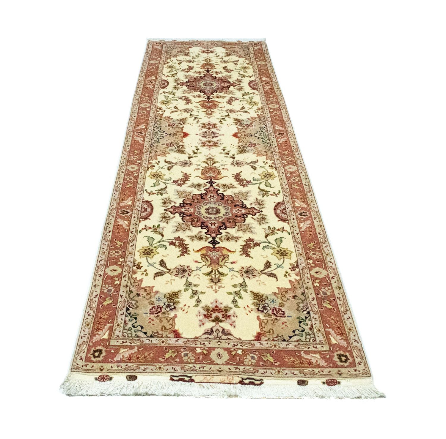 Løber Persisk tæppe - Tabriz - Royal - 313 x 84 cm - beige