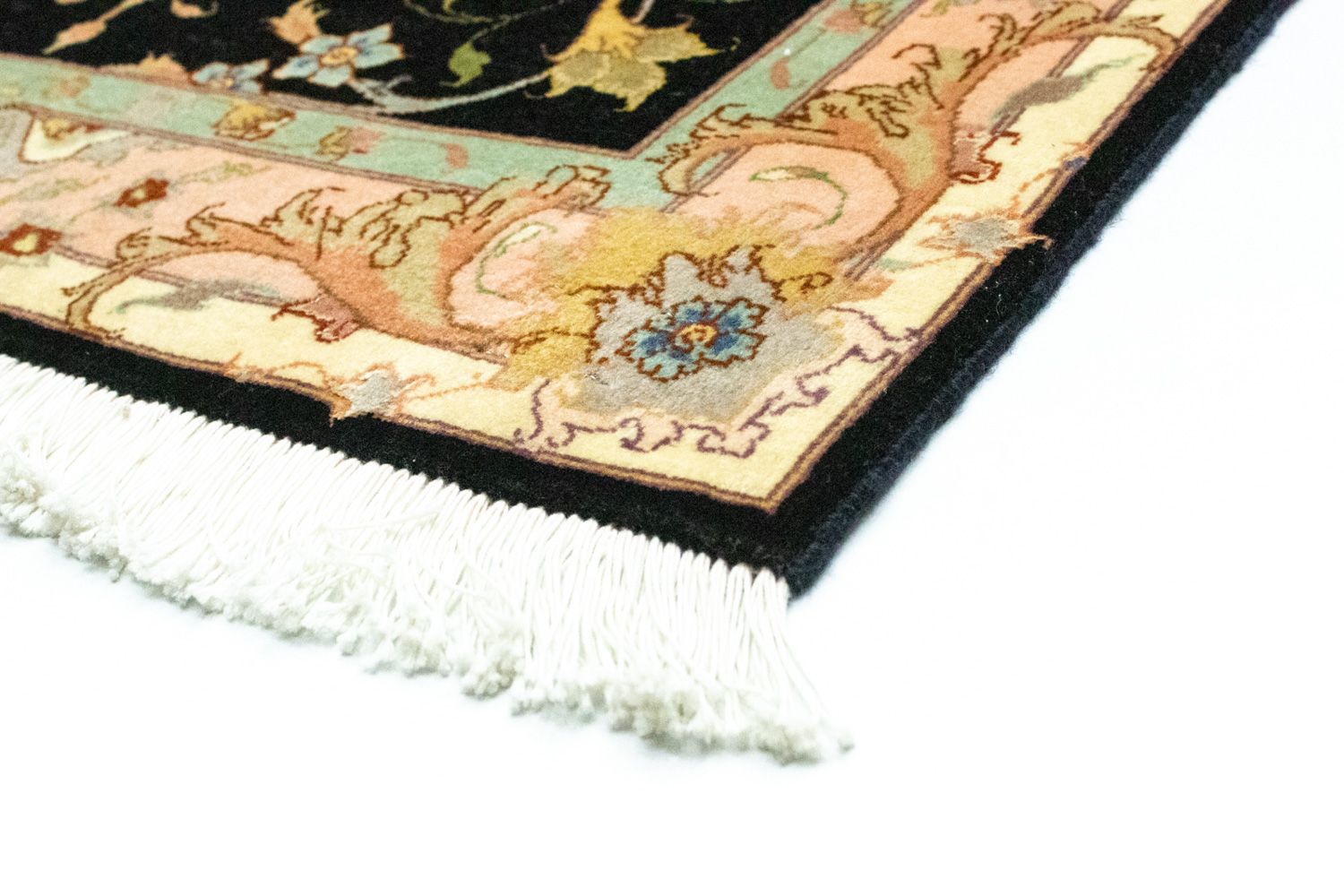 Løber Persisk tæppe - Tabriz - Royal - 294 x 85 cm - sort