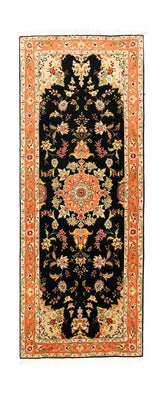 Løber Persisk tæppe - Tabriz - Royal - 215 x 83 cm - sort