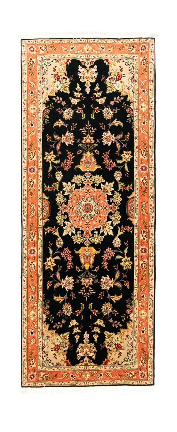 Løber Persisk tæppe - Tabriz - Royal - 215 x 83 cm - sort