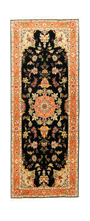 Løber Persisk tæppe - Tabriz - Royal - 215 x 83 cm - sort