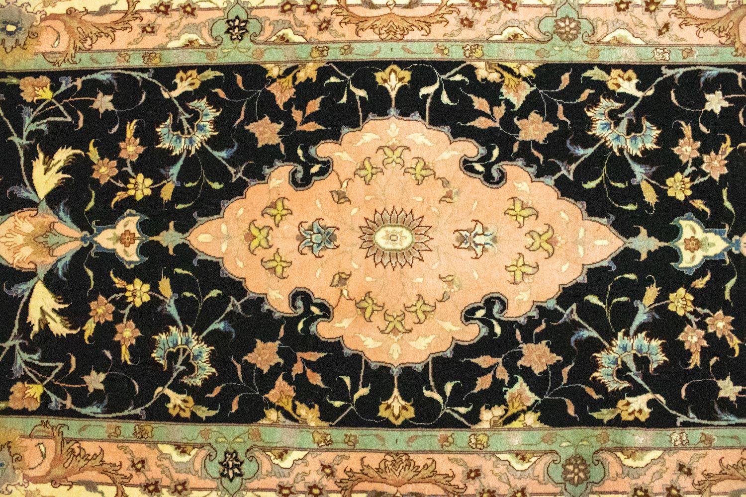 Løber Persisk tæppe - Tabriz - Royal - 290 x 84 cm - sort