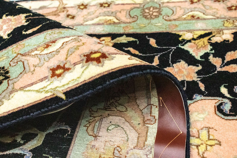 Løber Persisk tæppe - Tabriz - Royal - 290 x 84 cm - sort