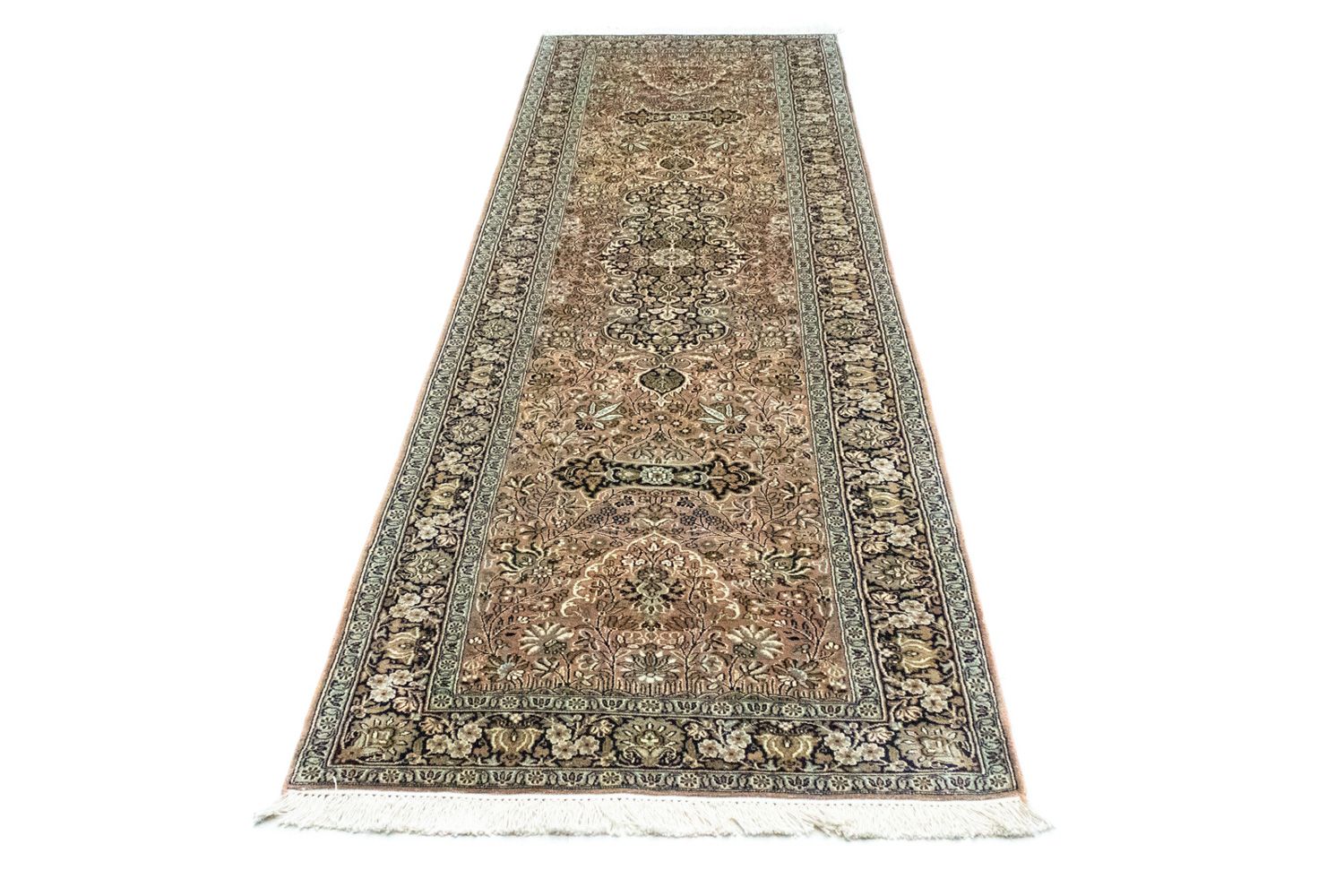 Løber Silketæppe - Kashmir Silk - 278 x 77 cm - rød