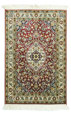 Silketæppe - Kashmir Silk - 95 x 63 cm - rød