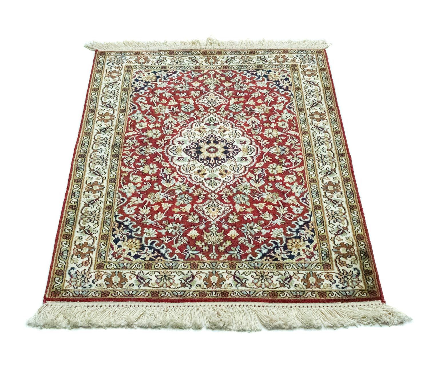 Silketæppe - Kashmir Silk - 95 x 63 cm - rød