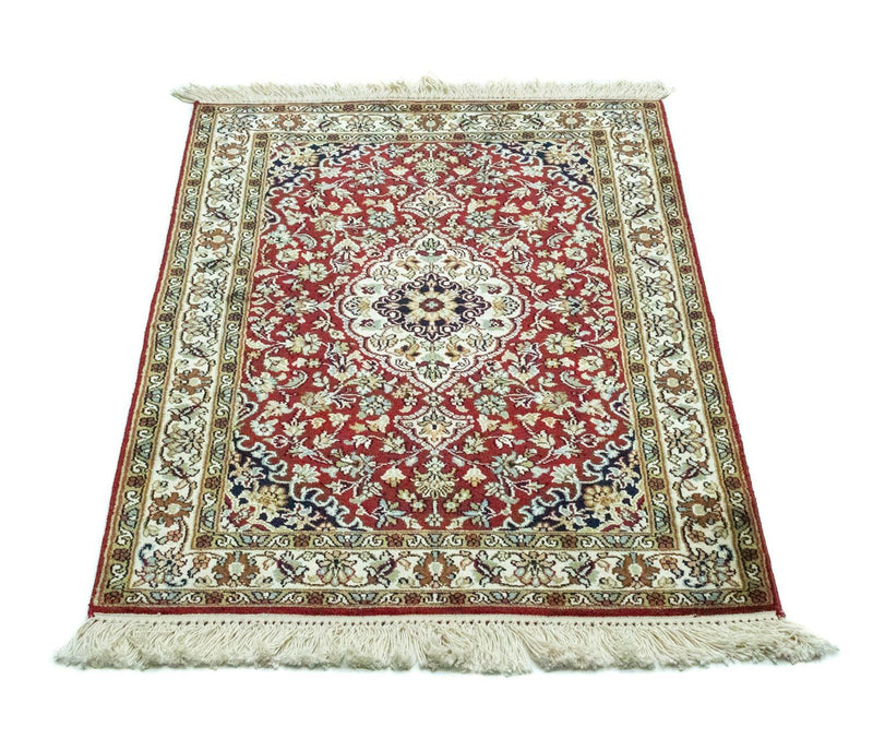 Silketæppe - Kashmir Silk - 95 x 63 cm - rød