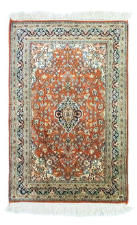 Silketæppe - Kashmir Silk - 94 x 63 cm - rust