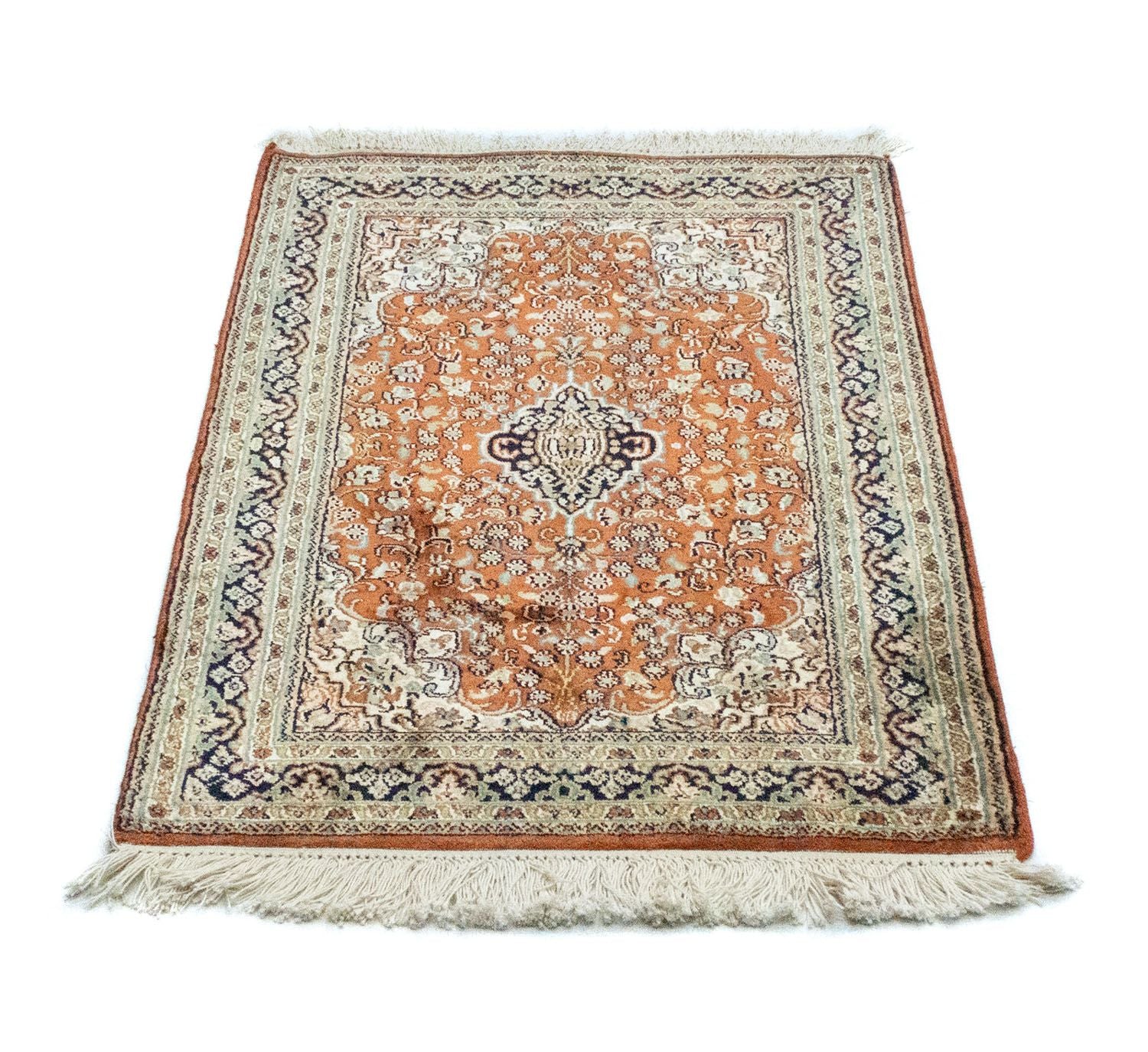 Silketæppe - Kashmir Silk - 94 x 63 cm - rust