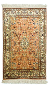 Silketæppe - Kashmir Silk - 95 x 61 cm - rust