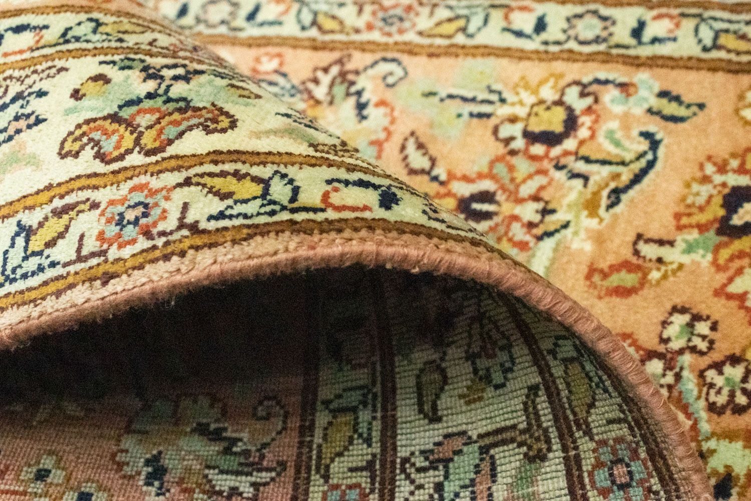 Silketæppe - Kashmir Silk - 95 x 61 cm - rust