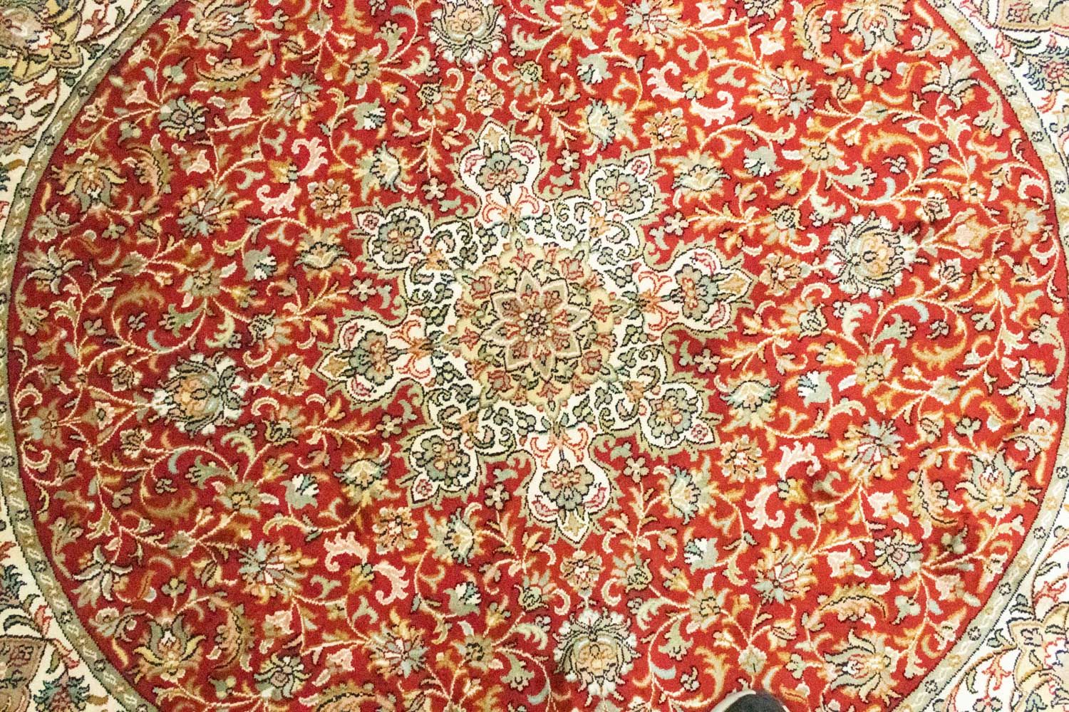 Silketæppe - Kashmir Silk firkantet  - 158 x 150 cm - rød
