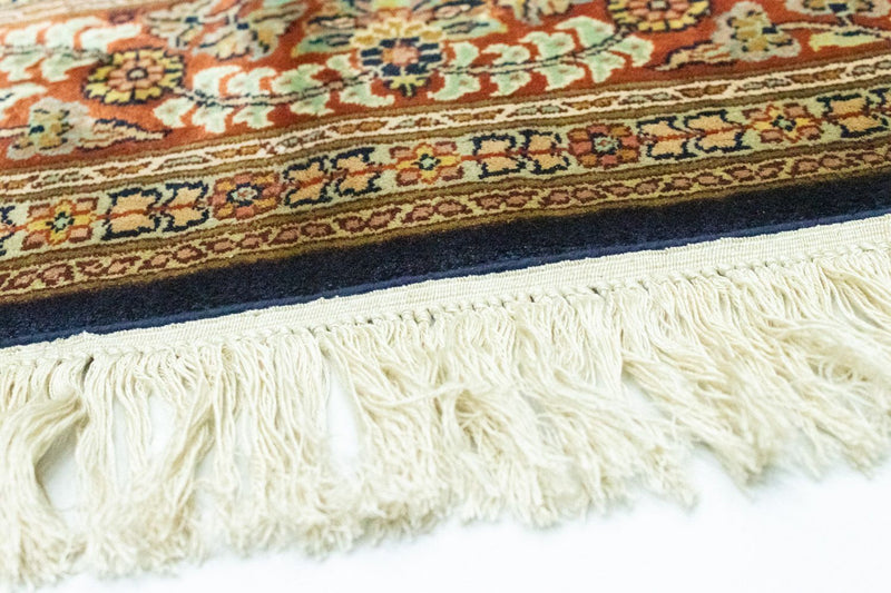 Silketæppe - Kashmir Silk særlig form  - 127 x 125 cm - blå