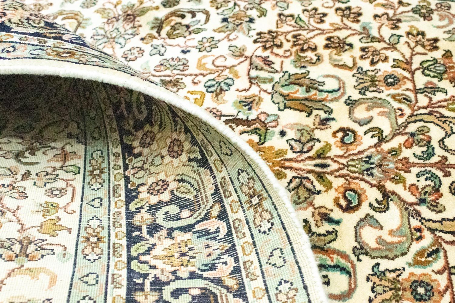 Silketæppe - Kashmir Silk - 150 x 95 cm - beige