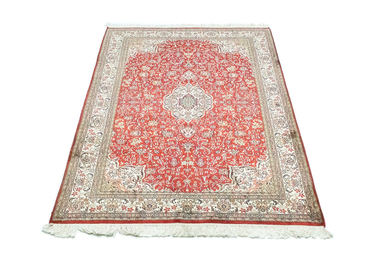 Silketæppe - Kashmir Silk - 159 x 100 cm - rød