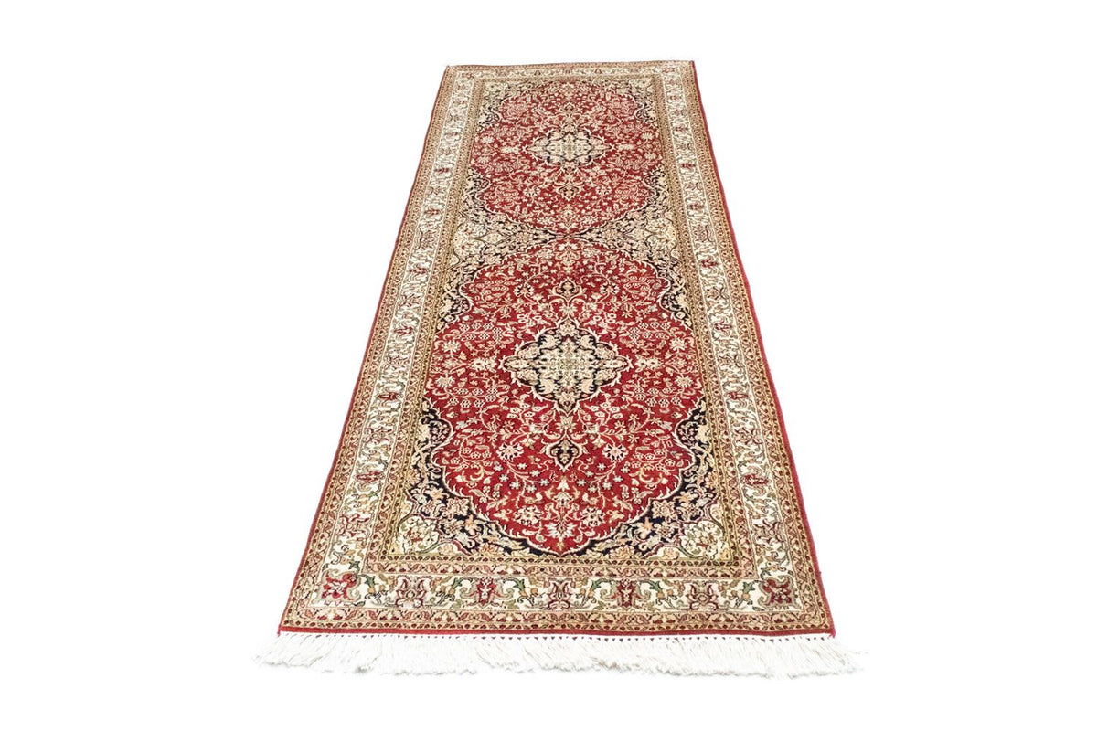 Løber Silketæppe - Kashmir Silk - 237 x 80 cm - rød