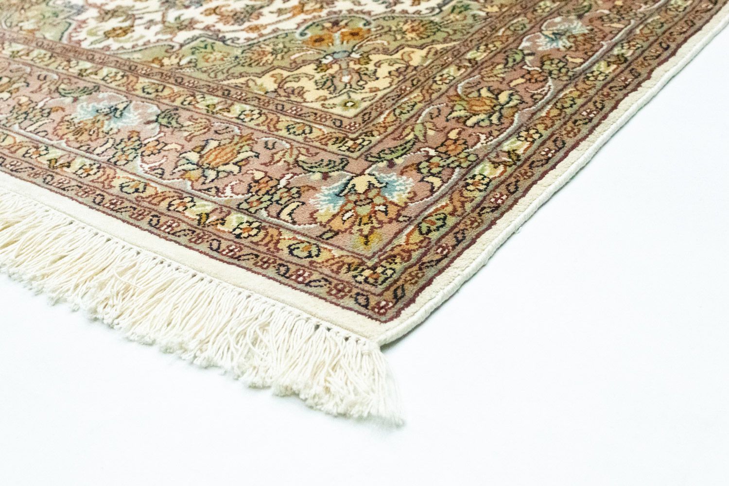 Silketæppe - Kashmir Silk - 159 x 94 cm - beige