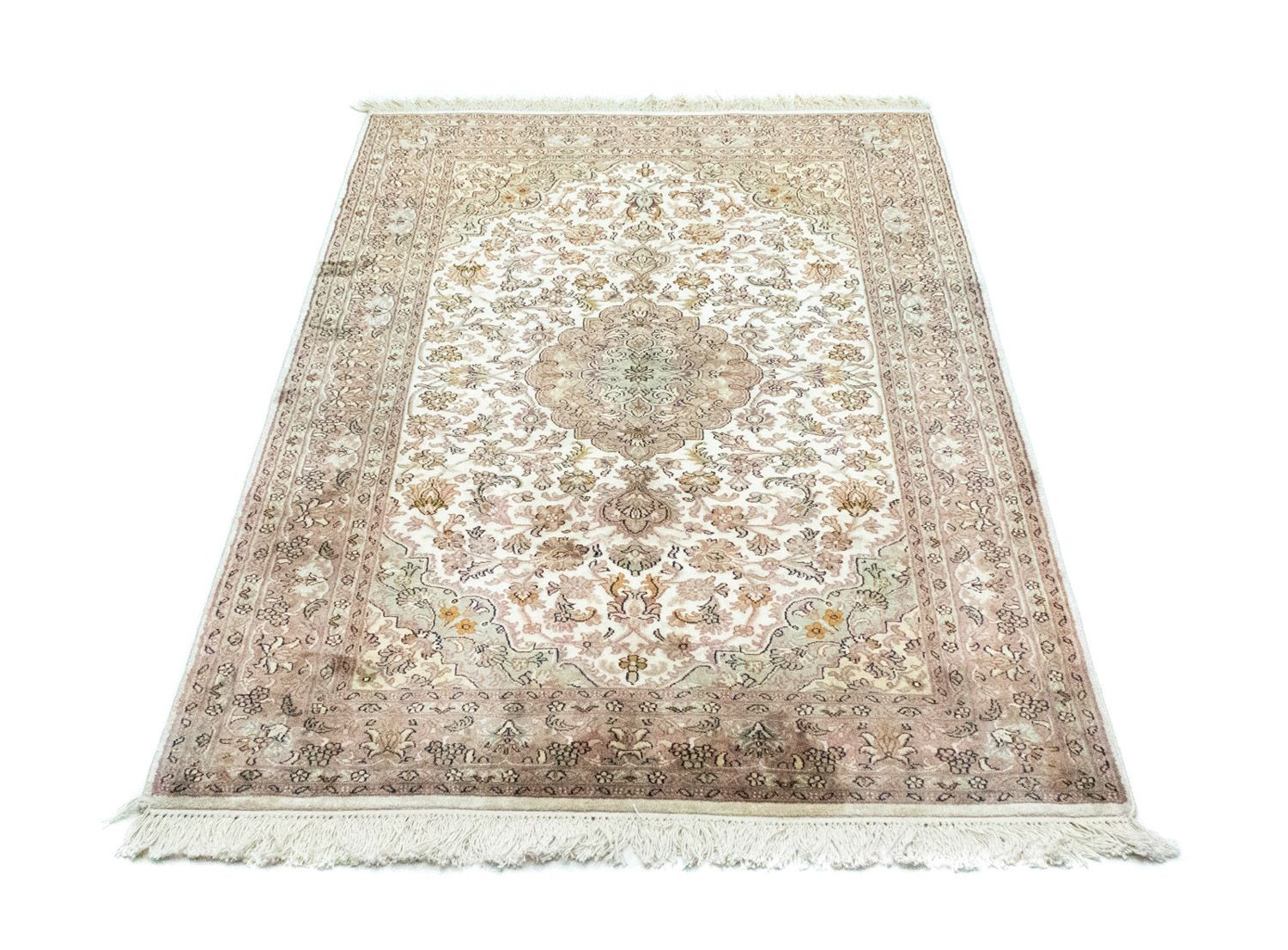 Silketæppe - Kashmir Silk - 159 x 94 cm - beige