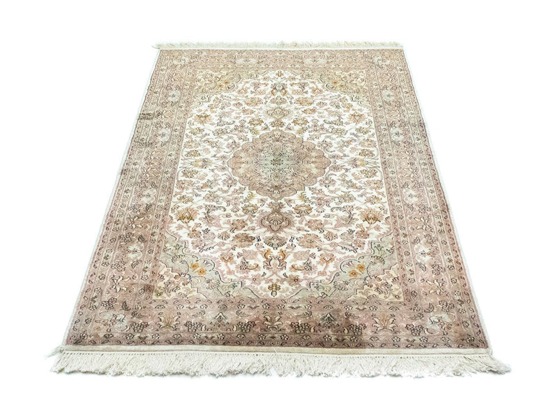 Silketæppe - Kashmir Silk - 159 x 94 cm - beige