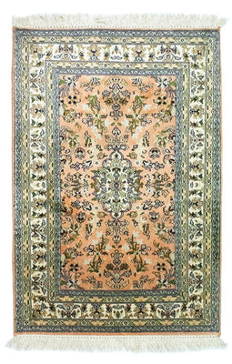 Silketæppe - Kashmir Silk - 93 x 64 cm - laks