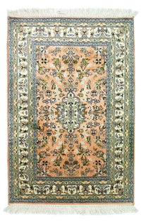 Silketæppe - Kashmir Silk - 93 x 64 cm - laks