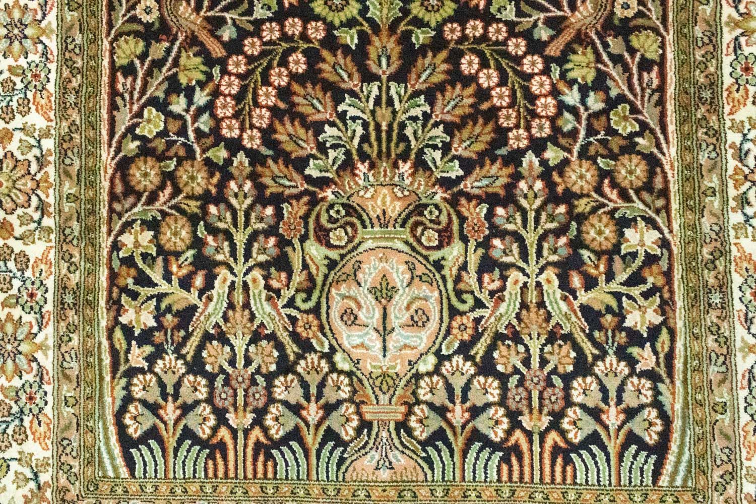 Silketæppe - Kashmir Silk - 156 x 95 cm - blå