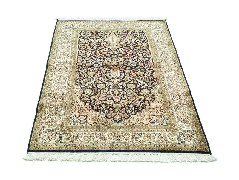 Silketæppe - Kashmir Silk - 156 x 95 cm - blå