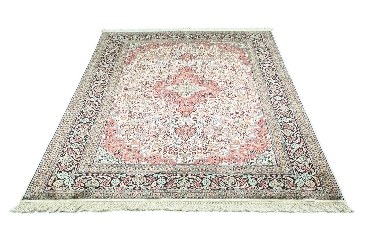 Silketæppe - Kashmir Silk - 218 x 153 cm - beige