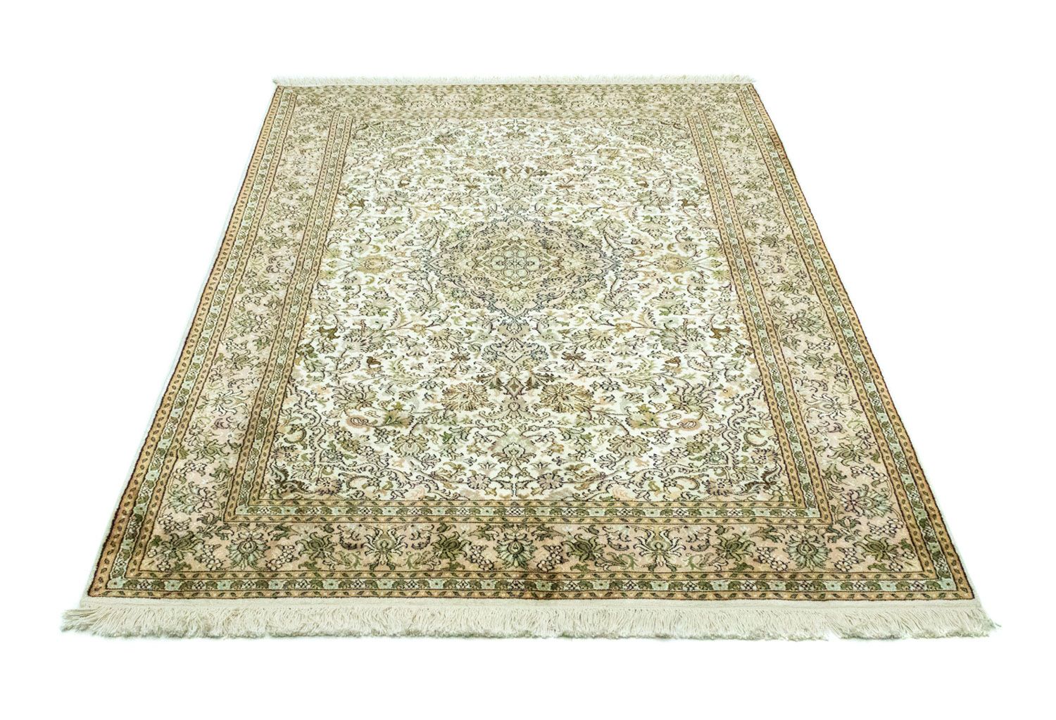 Silketæppe - Kashmir Silk - 183 x 125 cm - beige