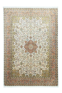 Silketæppe - Kashmir Silk - 308 x 217 cm - beige