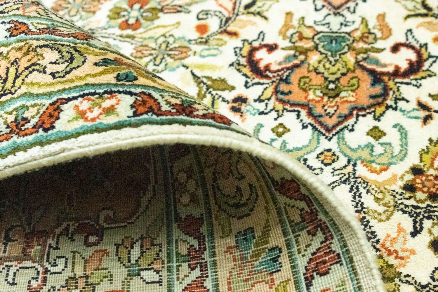 Silketæppe - Kashmir Silk - 308 x 217 cm - beige