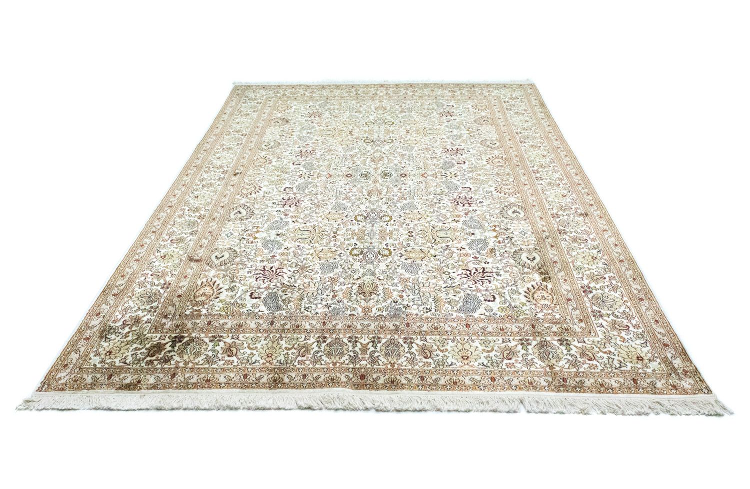 Silketæppe - Kashmir Silk - 274 x 184 cm - beige