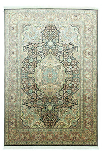 Silketæppe - Kashmir Silk - 311 x 213 cm - blå