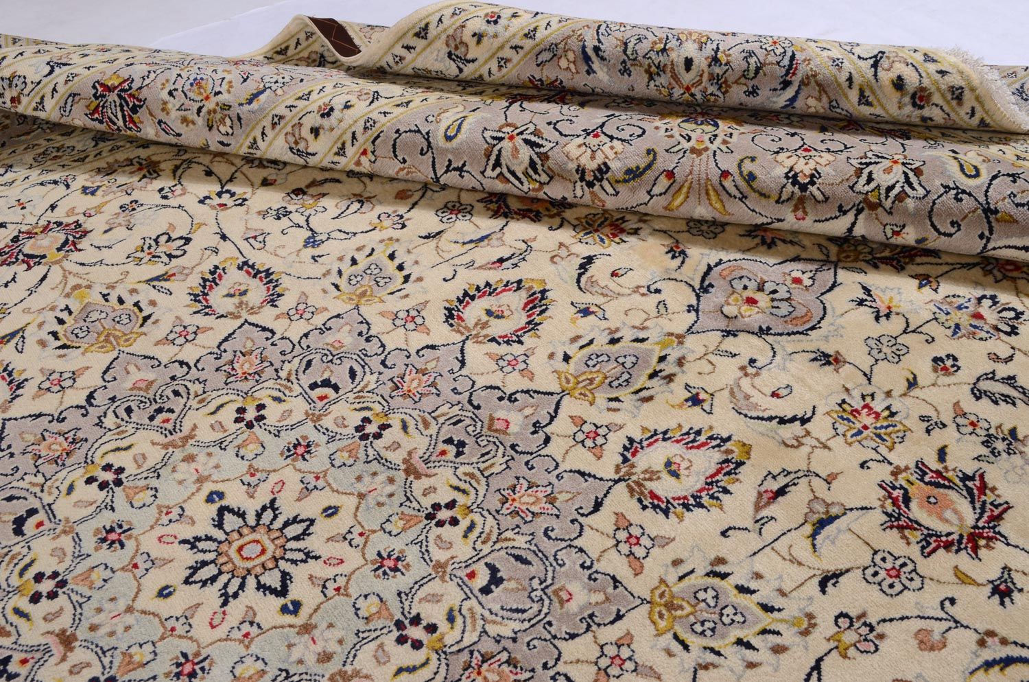 Persisk tæppe - Keshan - 351 x 253 cm - beige