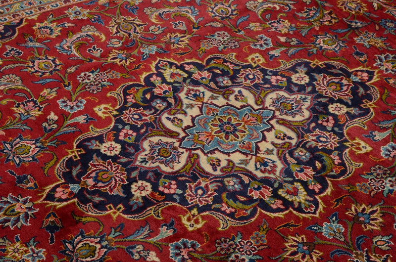 Persisk tæppe - Keshan - 353 x 244 cm - rød