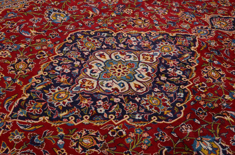 Persisk tæppe - Keshan - 378 x 253 cm - rød