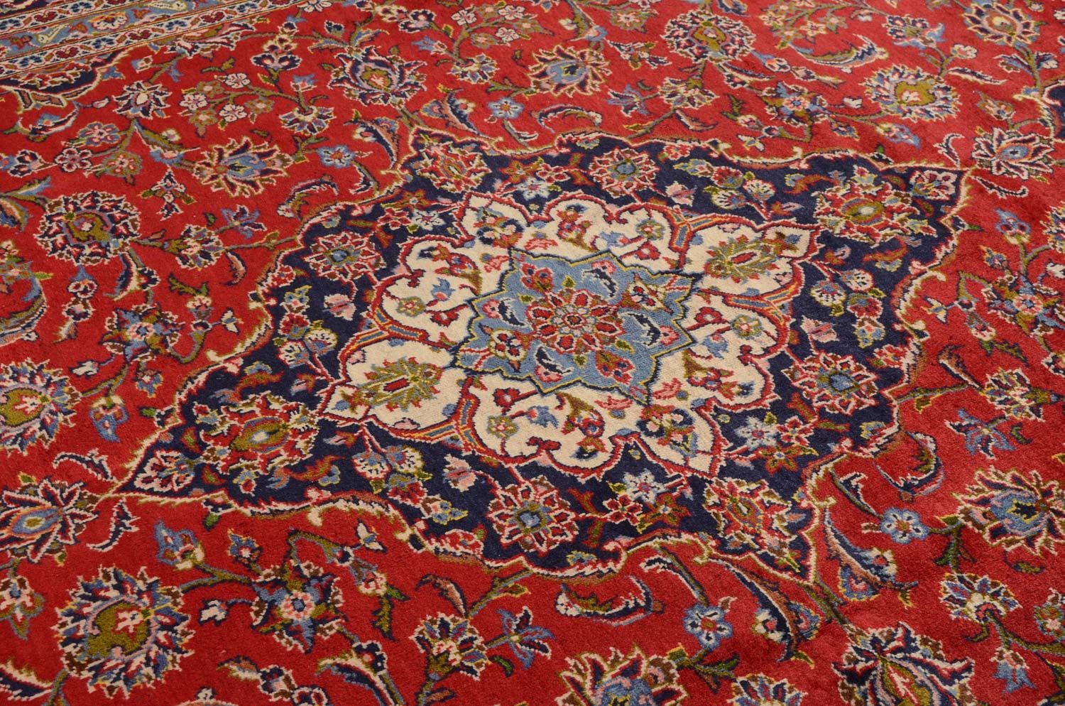 Persisk tæppe - Keshan - 349 x 239 cm - rød