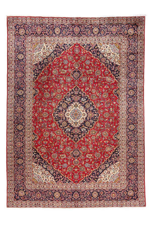 Persisk tæppe - Keshan - 345 x 254 cm - rød