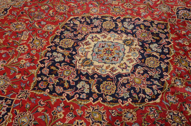 Persisk tæppe - Keshan - 345 x 254 cm - rød