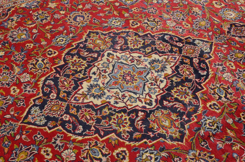 Persisk tæppe - Keshan - 349 x 246 cm - rød