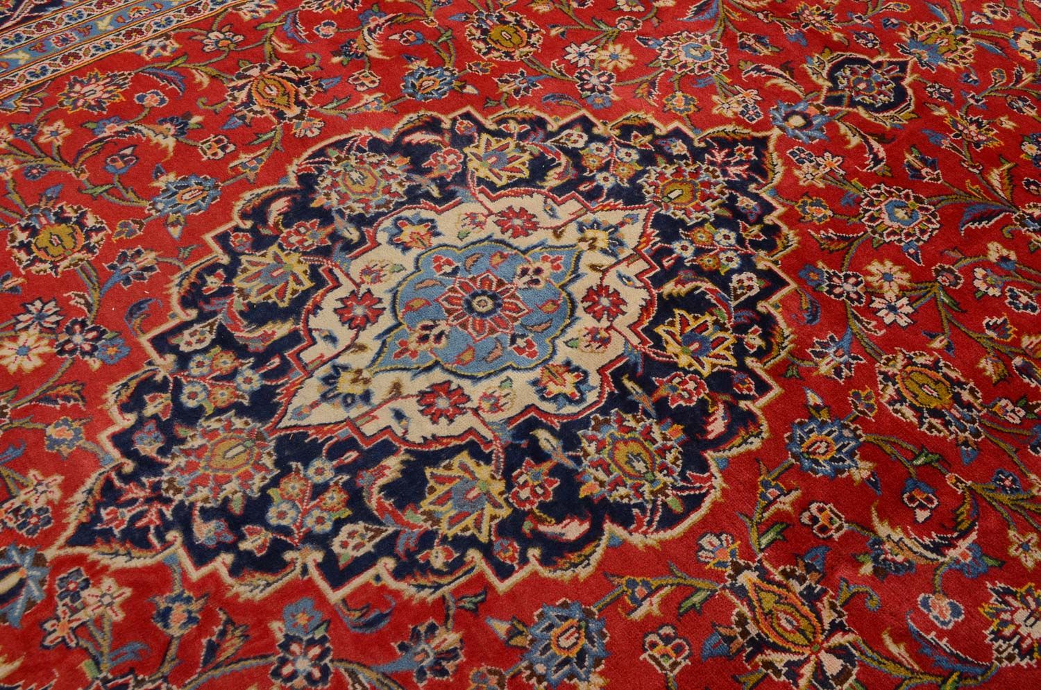 Persisk tæppe - Keshan - 350 x 242 cm - rød