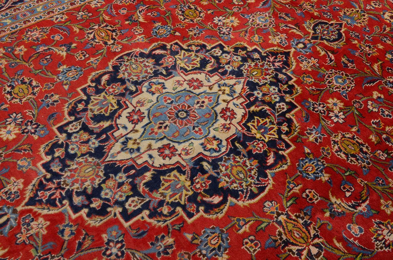 Persisk tæppe - Keshan - 350 x 242 cm - rød